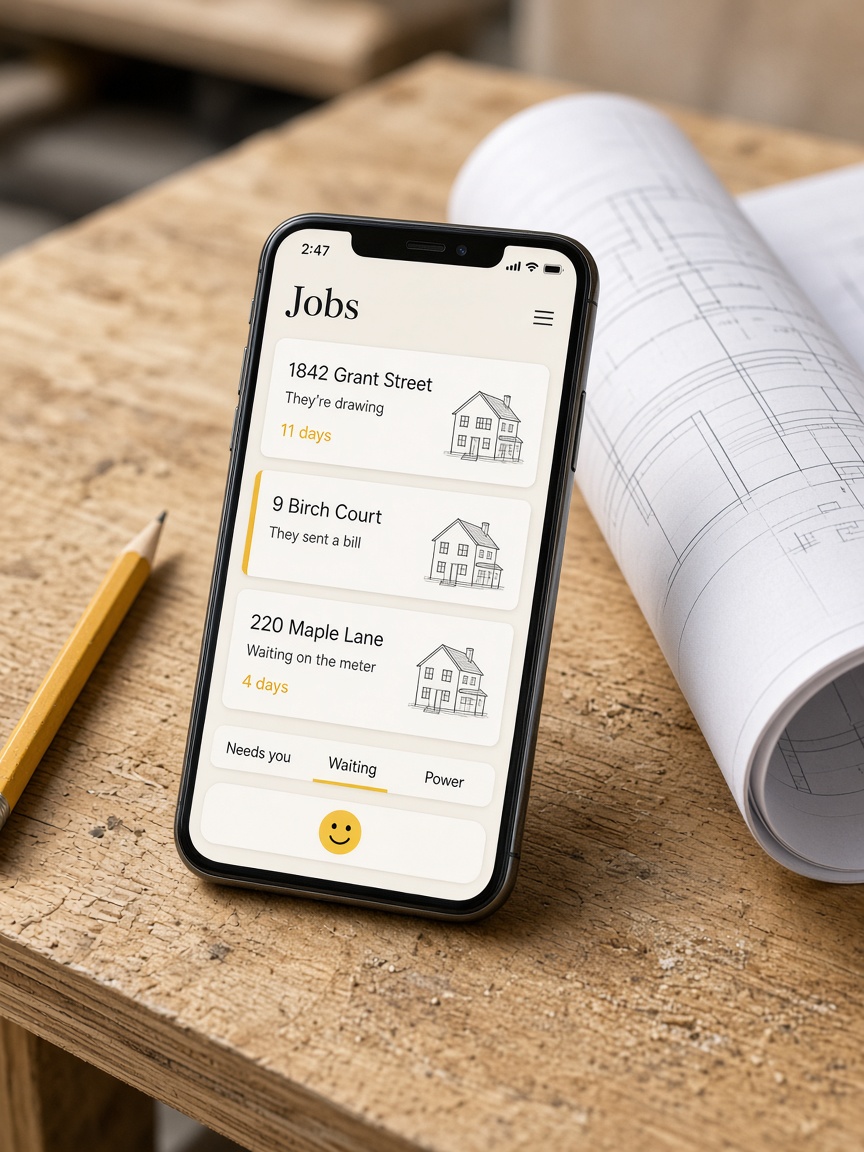 Jobs in ziv. Every house and how many days they have been waiting.